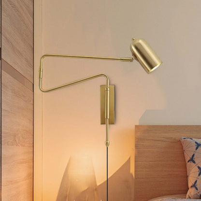 Adjustable Arm Plug In Modern Metal Wall Lamp