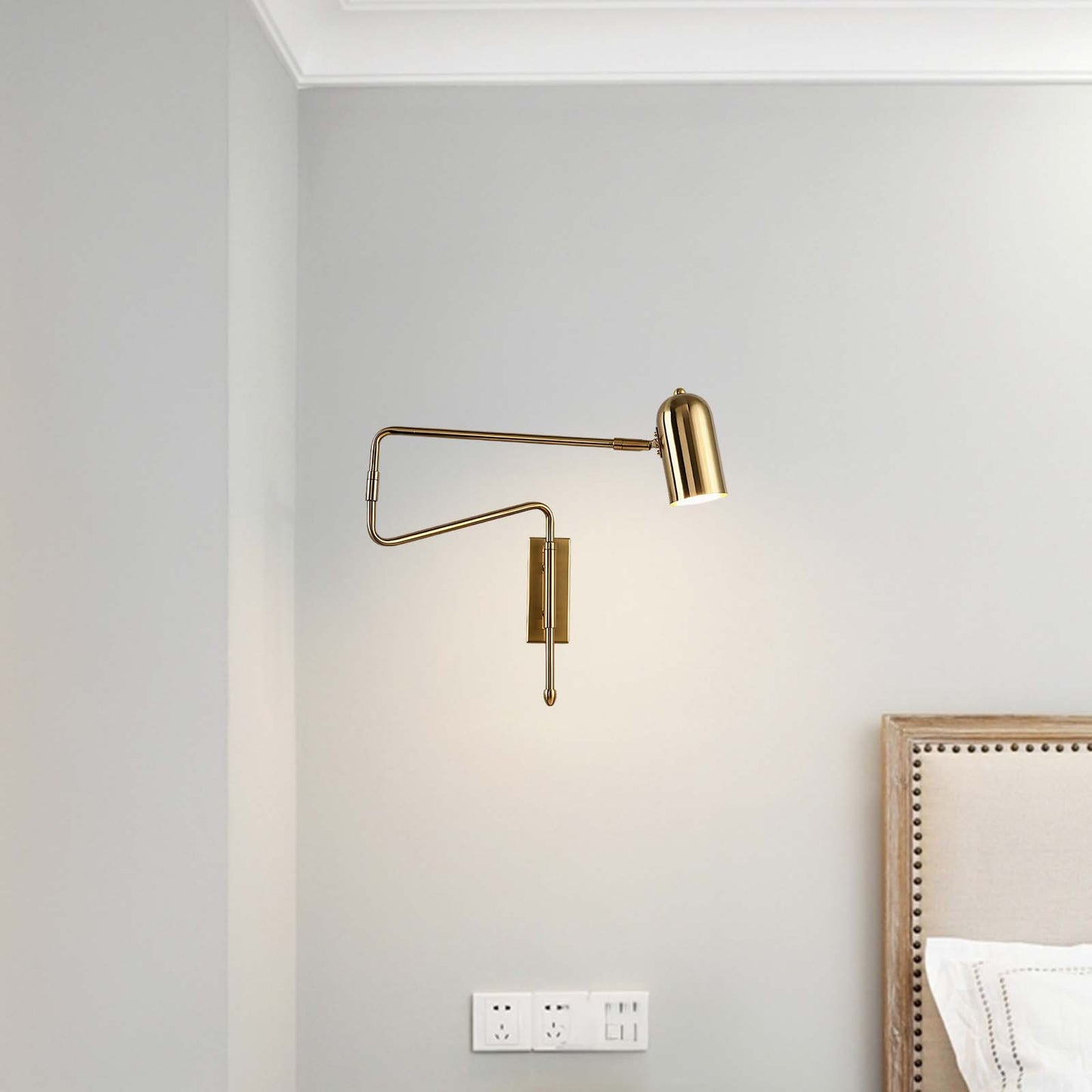 Adjustable Arm Plug In Modern Metal Wall Lamp