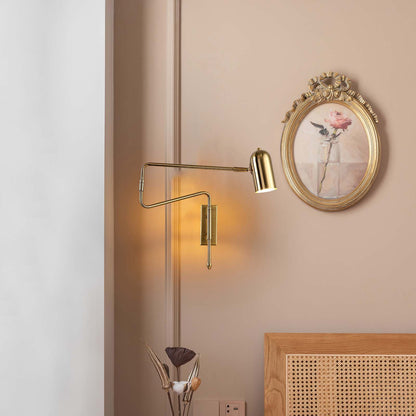 Adjustable Arm Plug In Modern Metal Wall Lamp