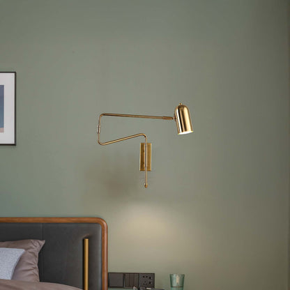 Adjustable Arm Plug In Modern Metal Wall Lamp