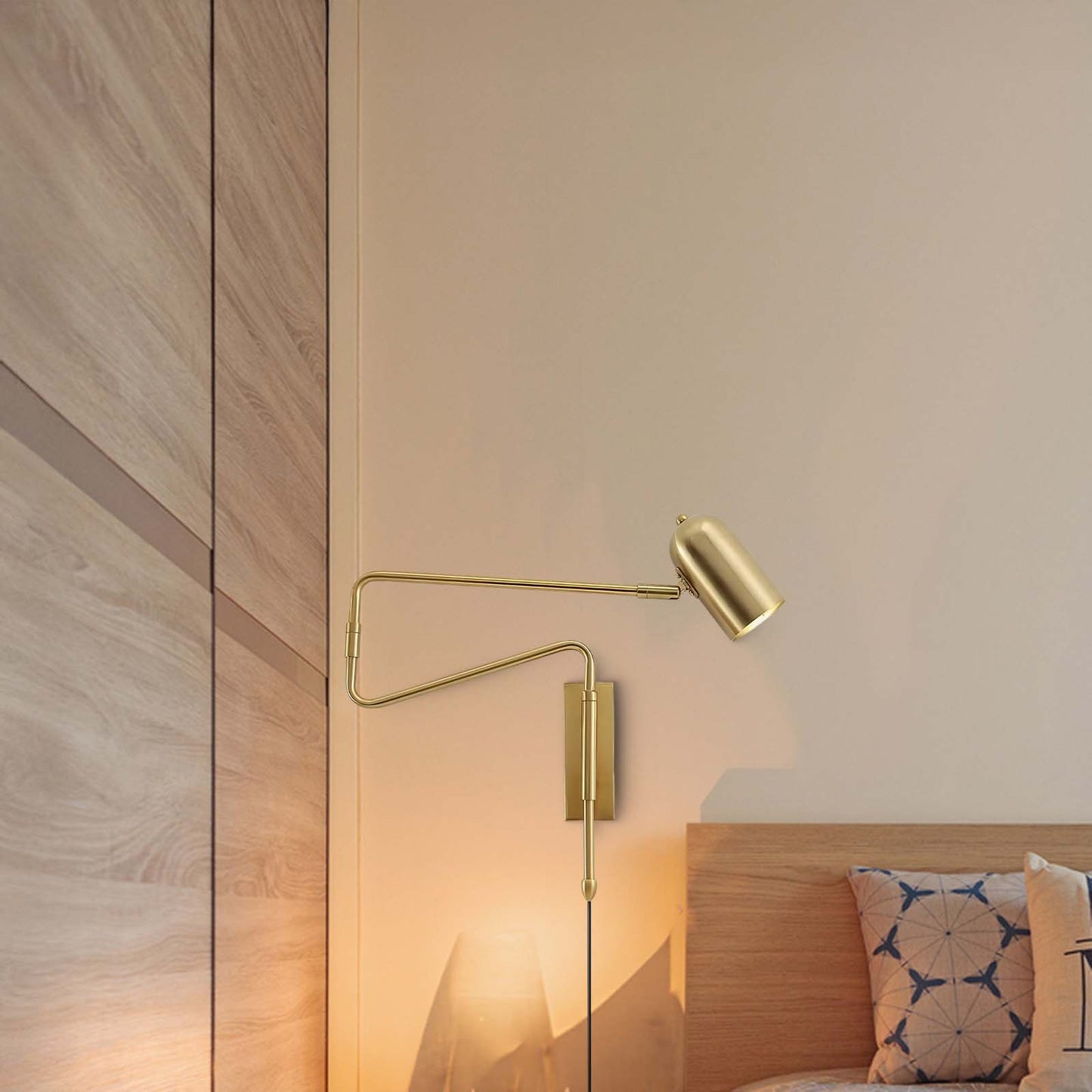 Adjustable Arm Plug In Modern Metal Wall Lamp