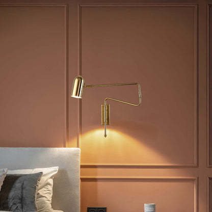 Adjustable Arm Plug In Modern Metal Wall Lamp