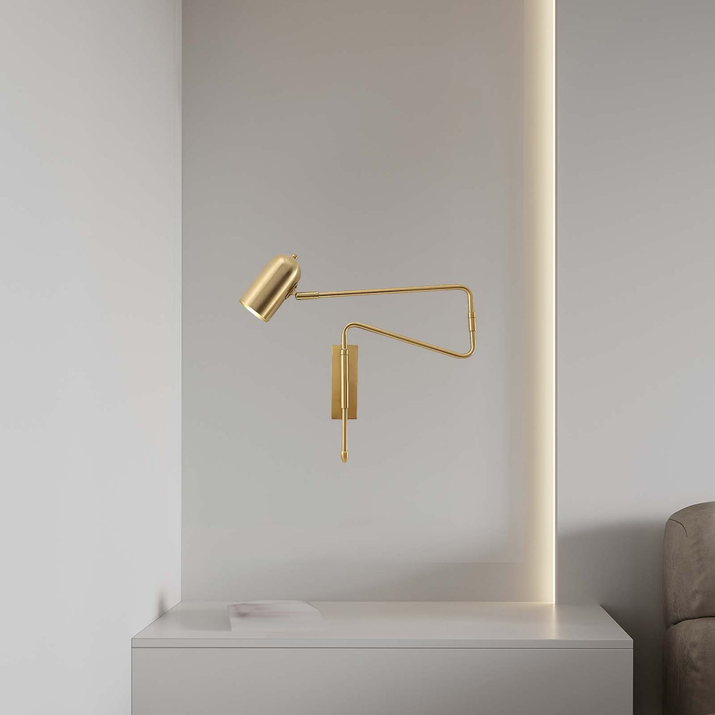 Adjustable Arm Plug In Modern Metal Wall Lamp