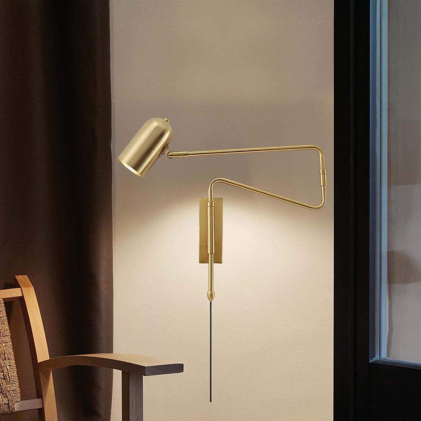 Adjustable Arm Plug In Modern Metal Wall Lamp