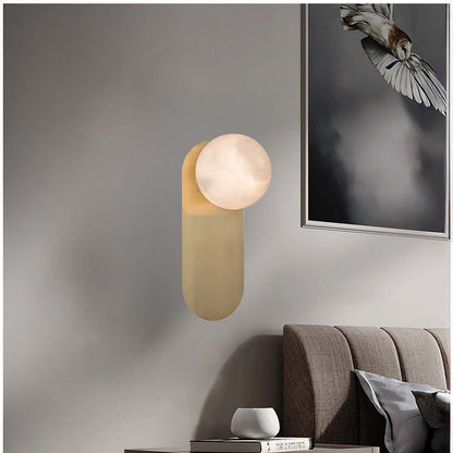 Adrion Alabaster Eclectic Metal Wall Light