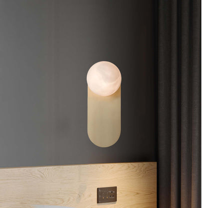 Adrion Alabaster Eclectic Metal Wall Light