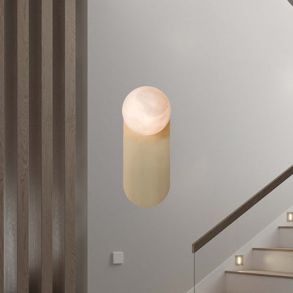 Adrion Alabaster Eclectic Metal Wall Light