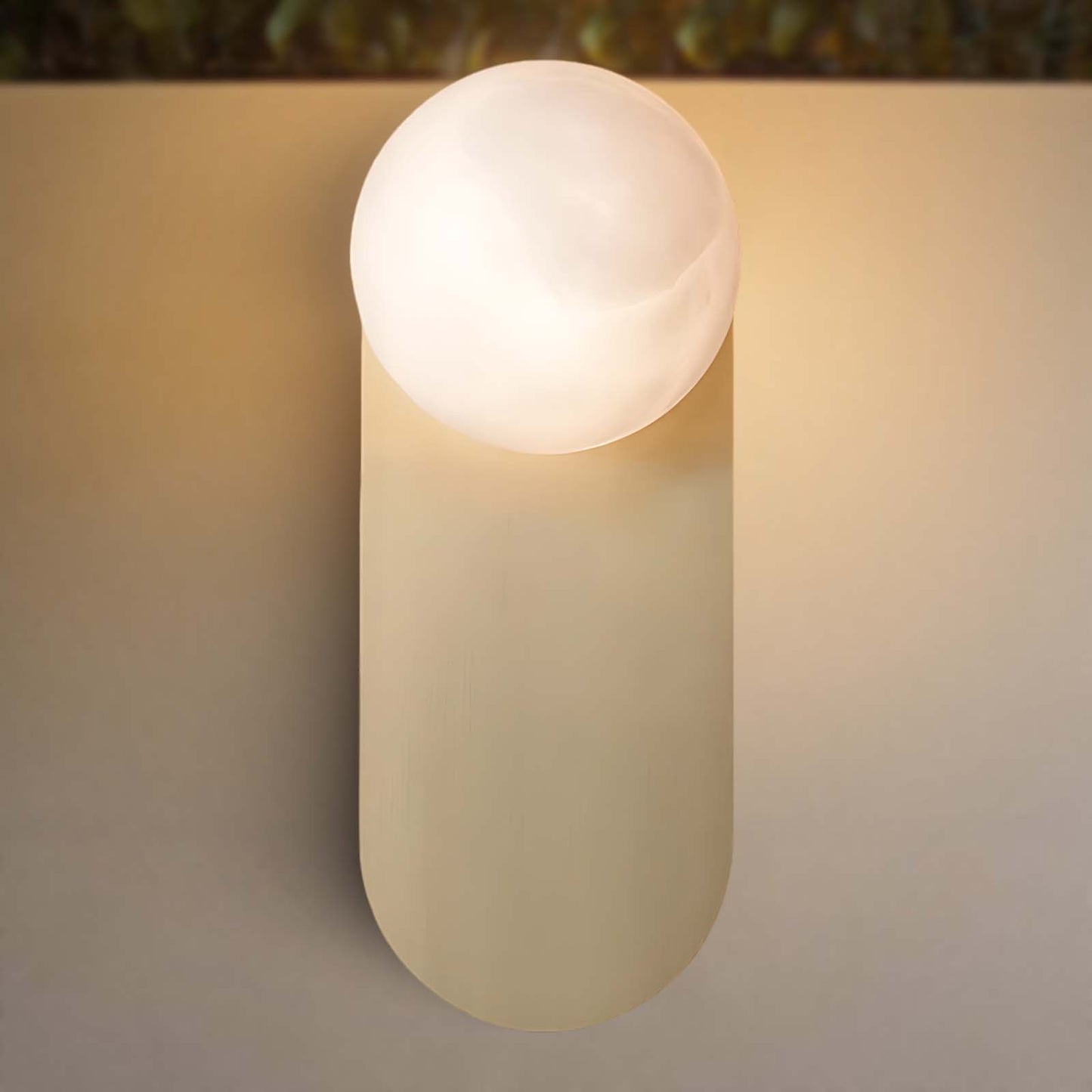 Adrion Alabaster Eclectic Metal Wall Light