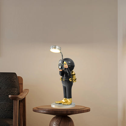 Adventurer Resin Rustic Metal Table Lamp