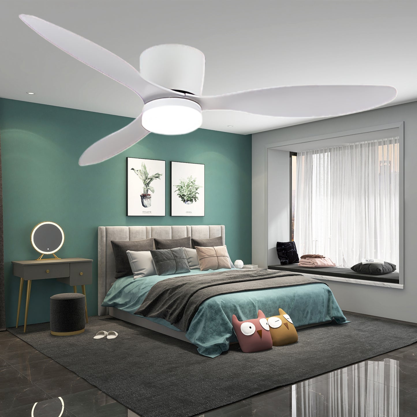 Aerodynamics Wooden 4852 Minimalist Metal Ceiling Fan Light