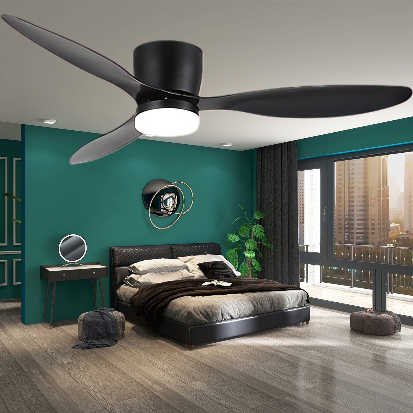 Aerodynamics Wooden 4852 Minimalist Metal Ceiling Fan Light