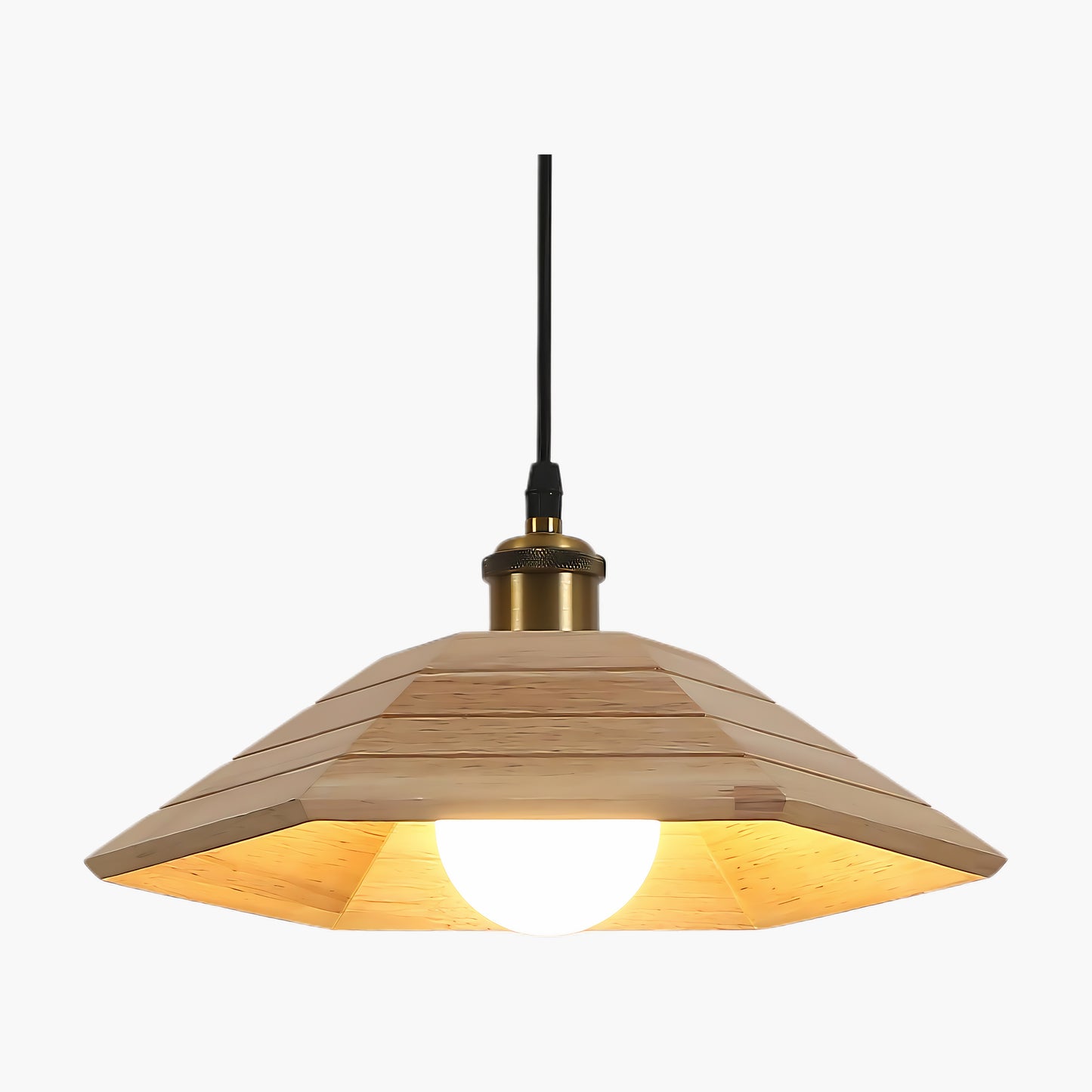 Aeyee Wood Rustic Metal Pendant Light