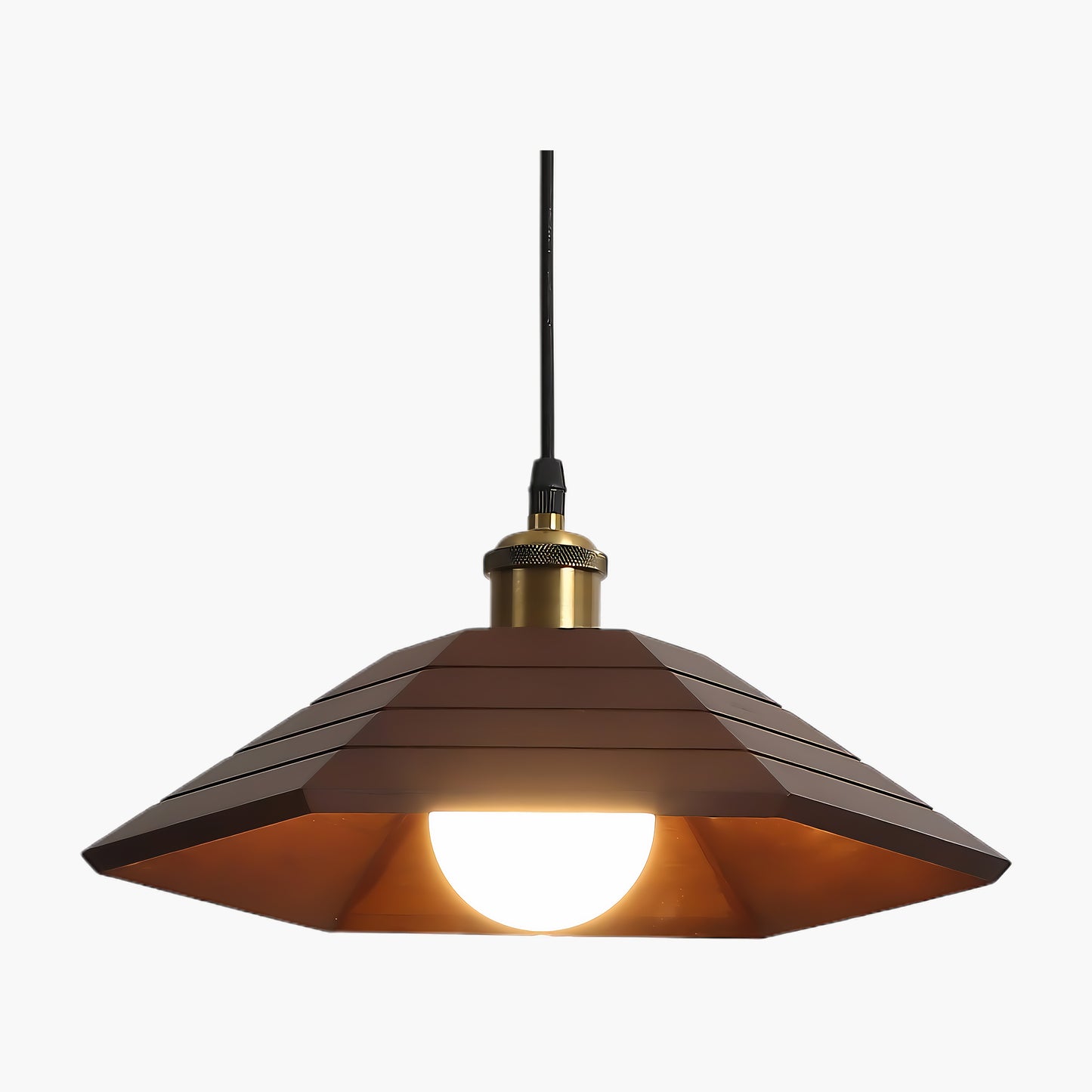 Aeyee Wood Rustic Metal Pendant Light