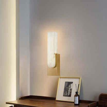 Agatha Alabaster Modern Metal Wall Lamp