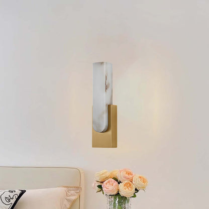 Agatha Alabaster Modern Metal Wall Lamp