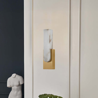 Agatha Alabaster Modern Metal Wall Lamp