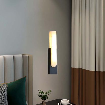 Agatha Alabaster Modern Metal Wall Lamp