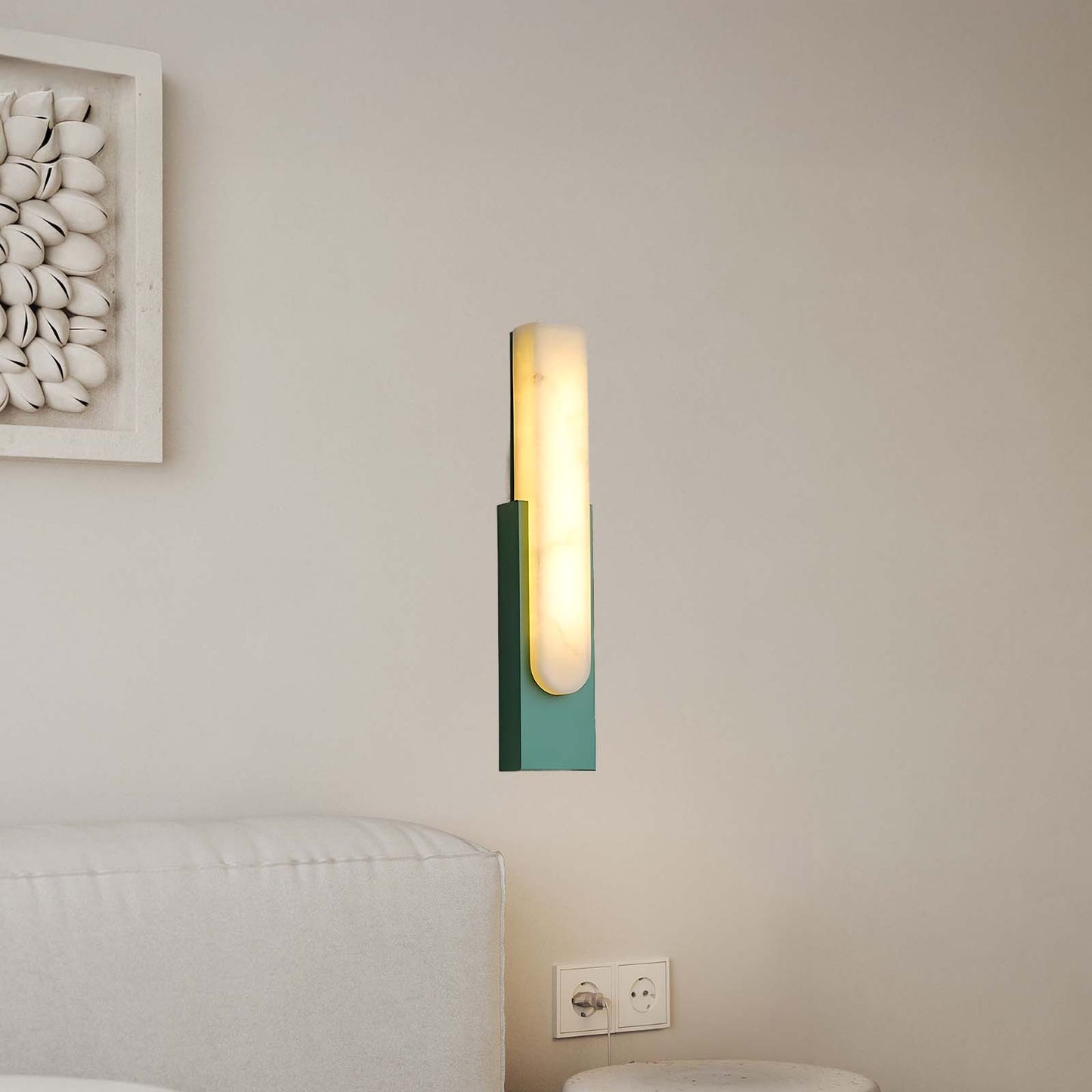 Agatha Alabaster Modern Metal Wall Lamp