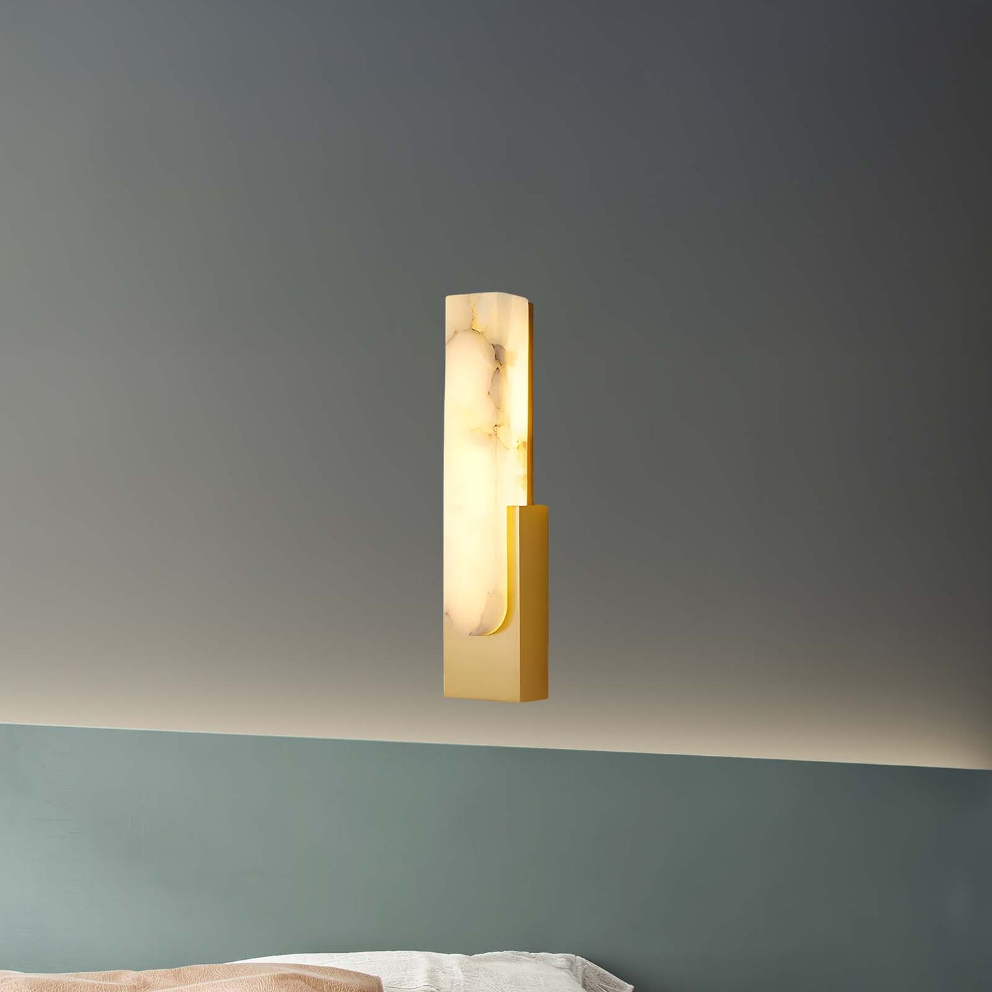 Agatha Alabaster Modern Metal Wall Lamp