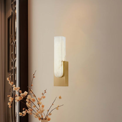 Agatha Alabaster Modern Metal Wall Lamp