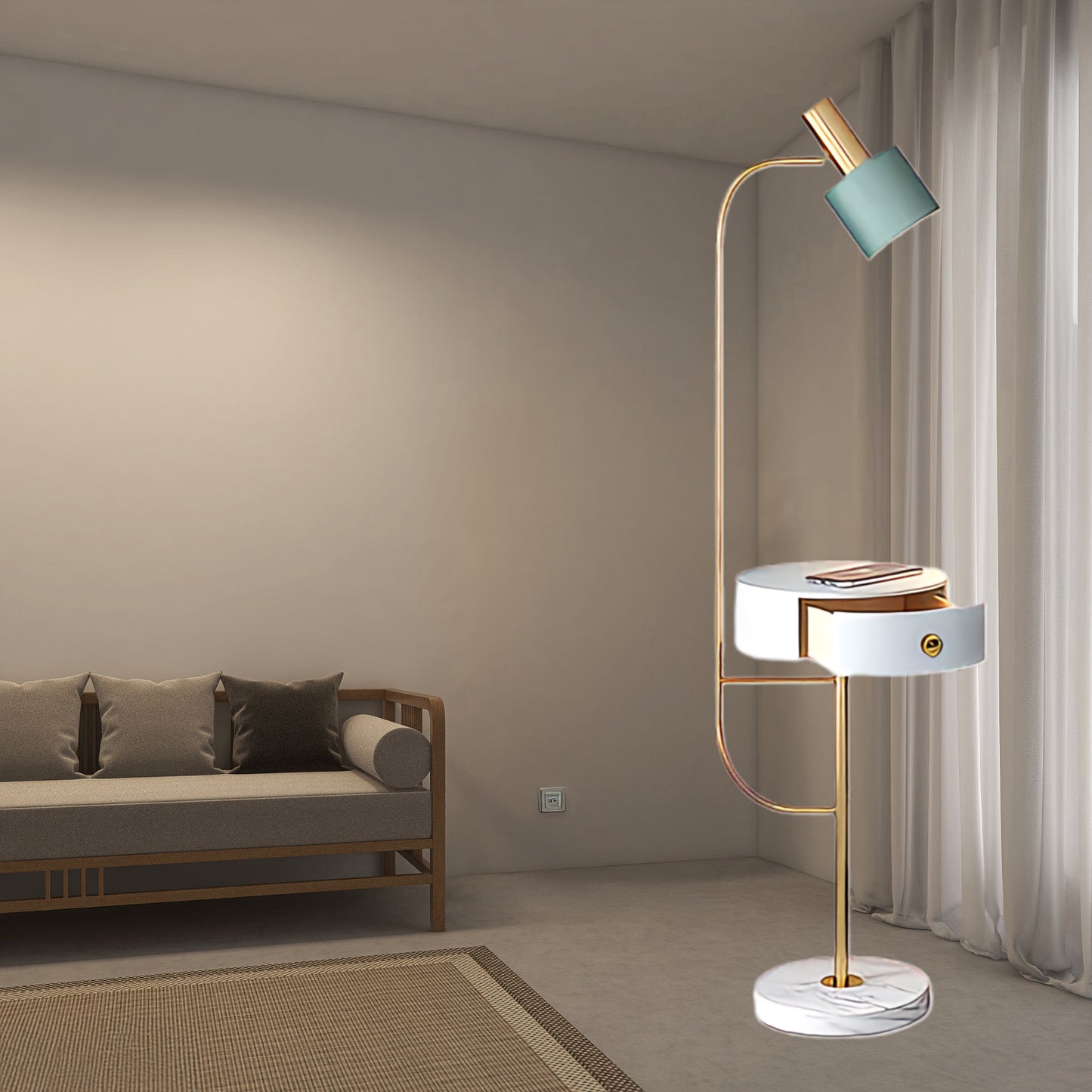 Agueda Eclectic Metal Floor Lamp