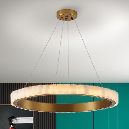 Alabaster Avalon Halo Contemporary Metal Chandelier