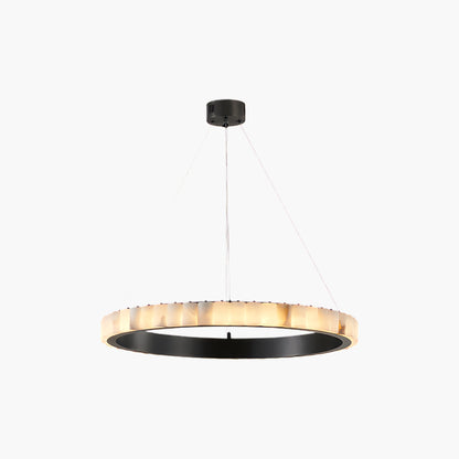 Alabaster Avalon Halo Contemporary Metal Chandelier