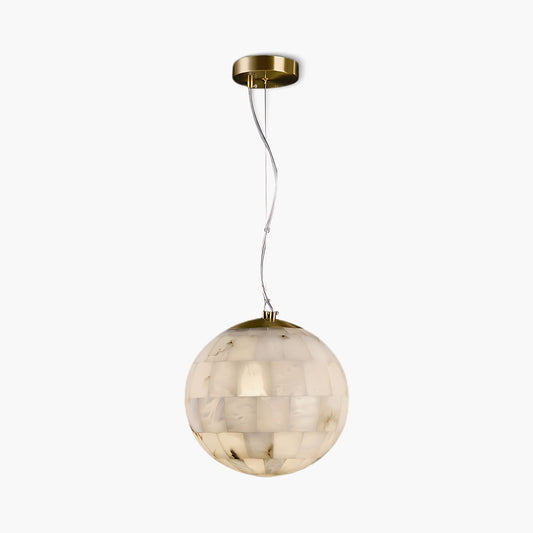 Alabaster Ball Modern Brass Pendant Light