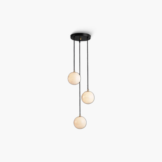 Alabaster Balls Cluster Modern Metal Chandelier