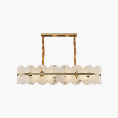 Alabaster Cloudscape Modern Brass Chandelier