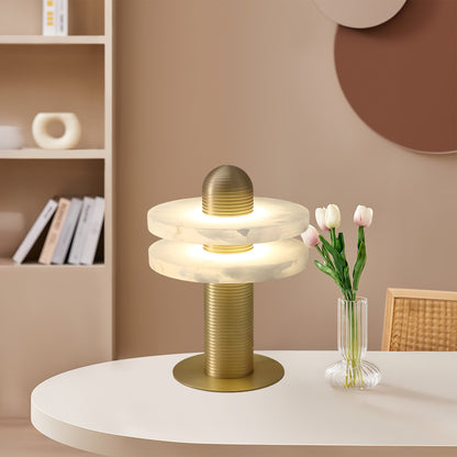 Alabaster Comet Modern Metal Table Lamp