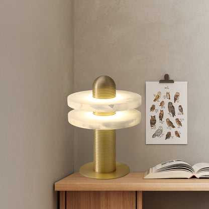 Alabaster Comet Modern Metal Table Lamp