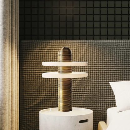 Alabaster Comet Modern Metal Table Lamp