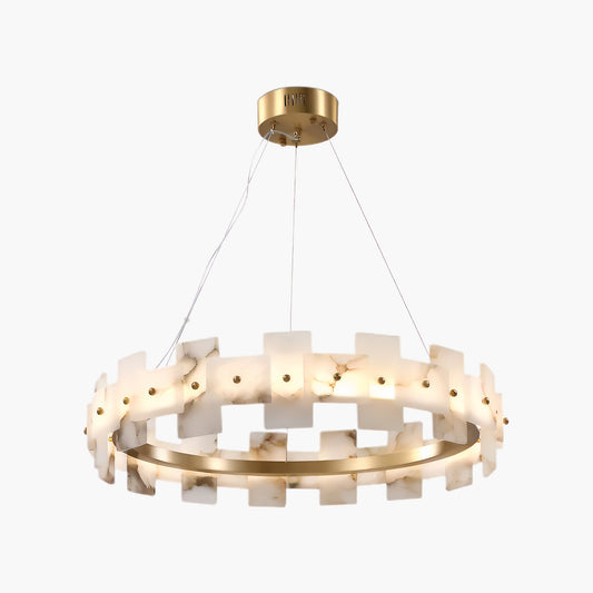 Alabaster Halo Contemporary Metal Chandelier