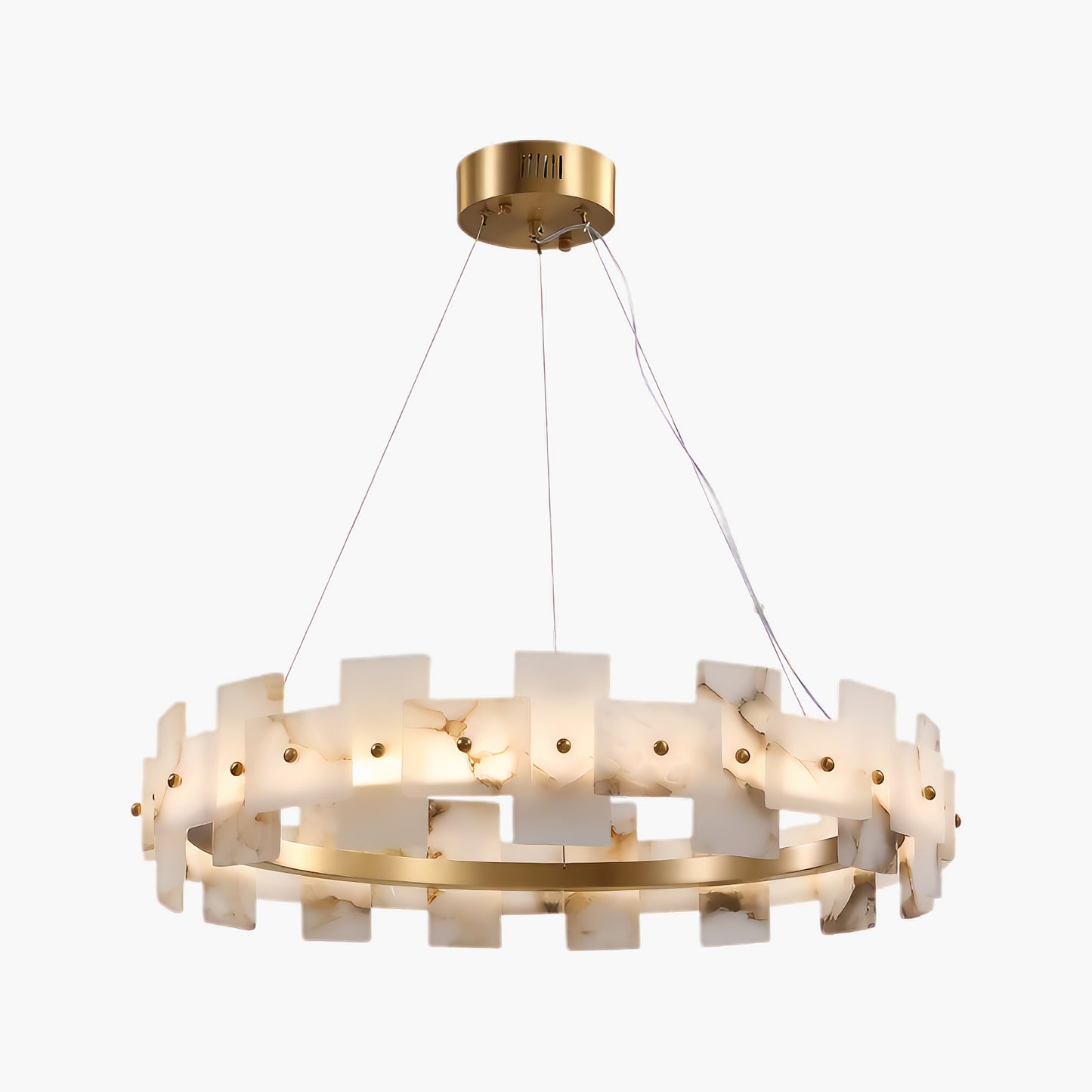 Alabaster Halo Contemporary Metal Chandelier