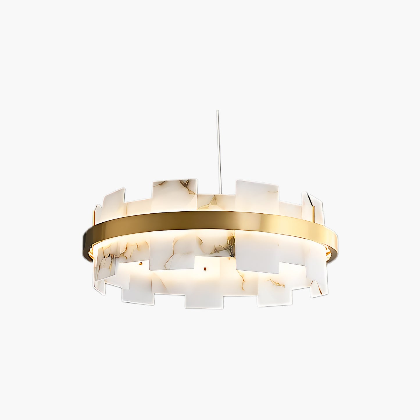 Alabaster Halo Contemporary Metal Chandelier