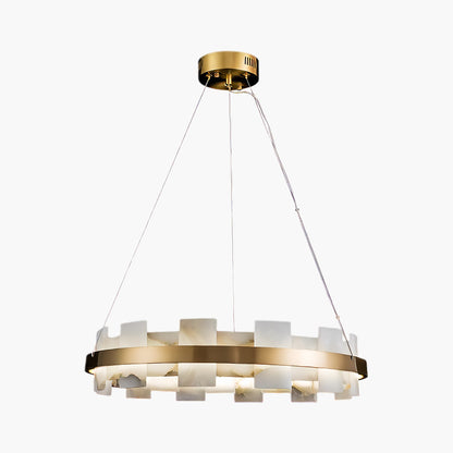 Alabaster Halo Contemporary Metal Chandelier