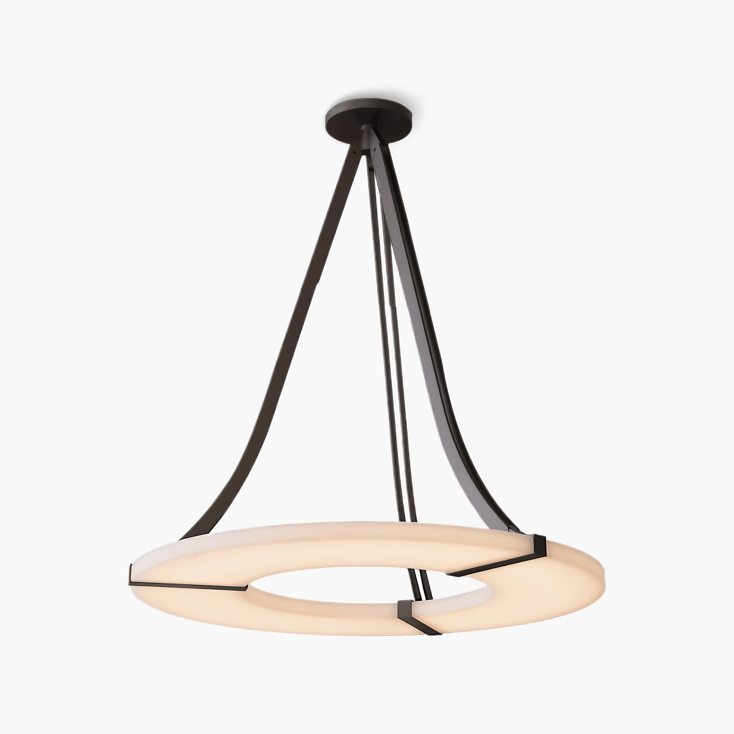 Alabaster Halo Modern Metal Pendant Light