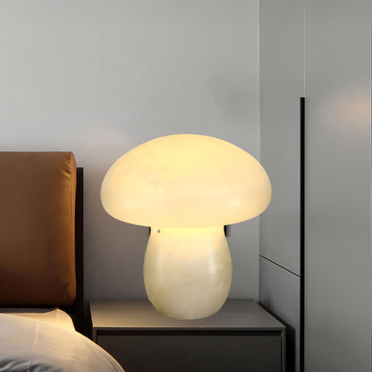 Alabaster Mushroom Modern Brass Table Lamp