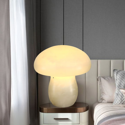 Alabaster Mushroom Modern Brass Table Lamp