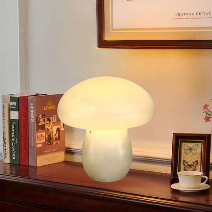 Alabaster Mushroom Modern Brass Table Lamp