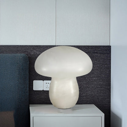 Alabaster Mushroom Modern Brass Table Lamp