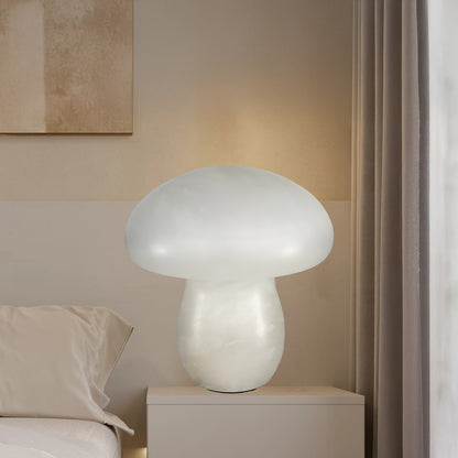 Alabaster Mushroom Modern Brass Table Lamp