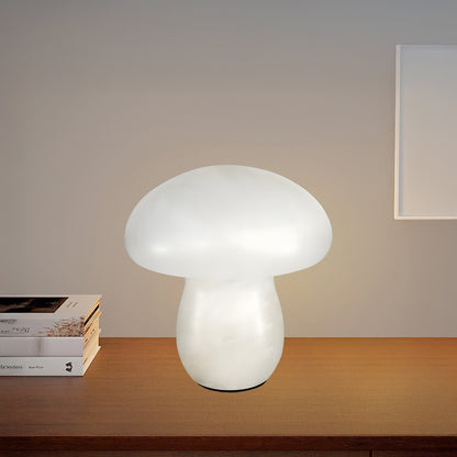 Alabaster Mushroom Modern Brass Table Lamp