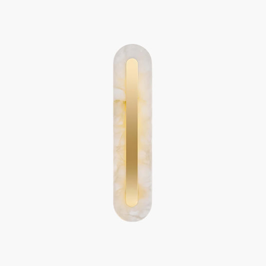 Alabaster Rounded Minimalist Brass Wall Light