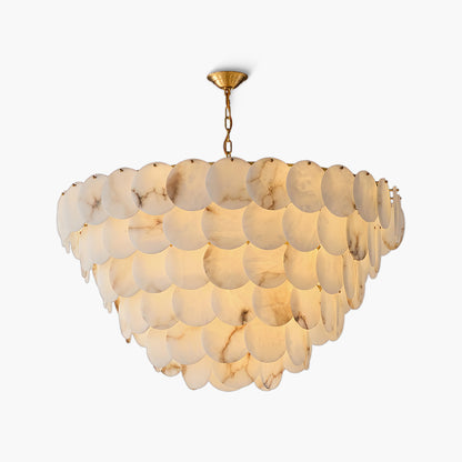 Alabaster Shell Classic Brass Chandelier