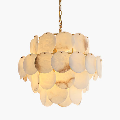 Alabaster Shell Classic Brass Chandelier