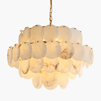 Alabaster Shell Classic Brass Chandelier