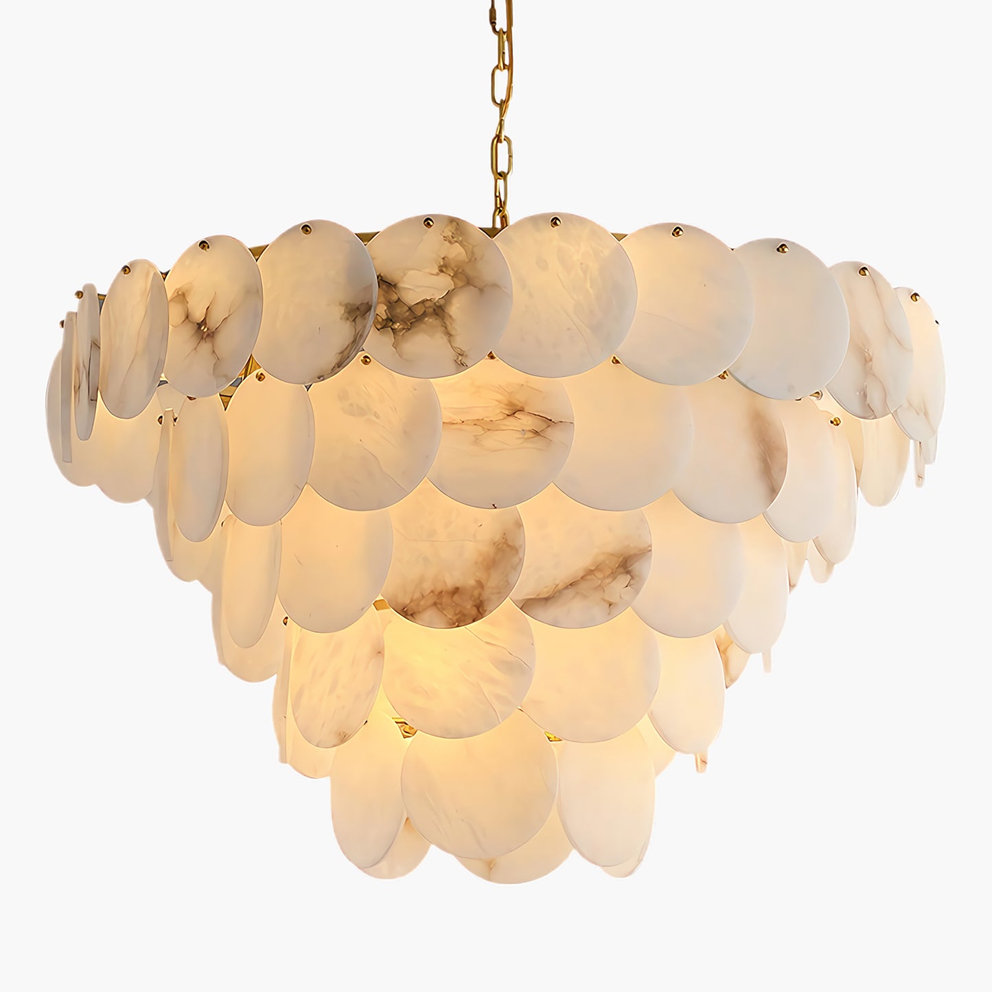 Alabaster Shell Classic Brass Chandelier