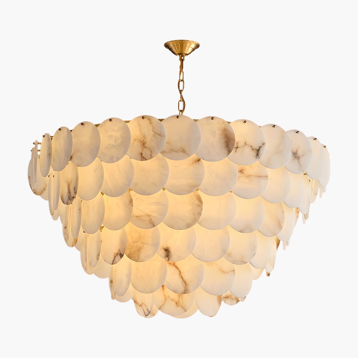 Alabaster Shell Classic Brass Chandelier